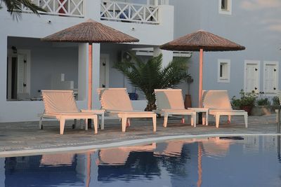 View of swimming pool against building