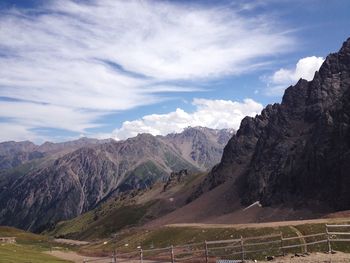 Scenic view of mountains against sky