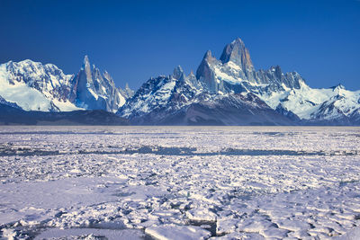 A composite photo mount fitz roy and drift ice