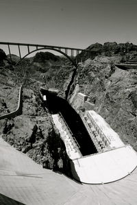 Bridge over river against clear sky