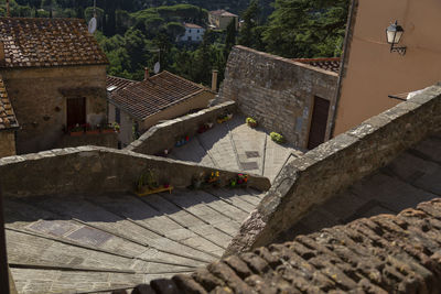 High angle view of a street in steps