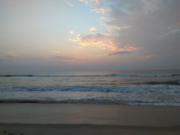 View of calm sea at sunset