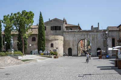 The beautiful and famous arch of augusto di fano