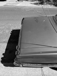 High angle view of car on road