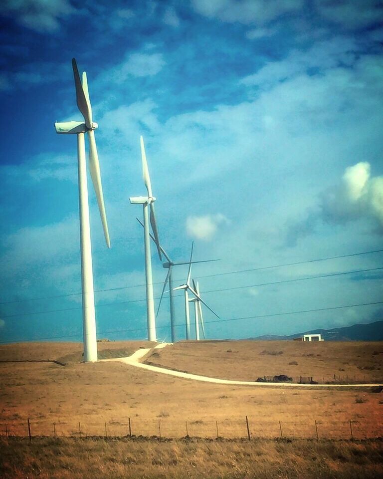 wind turbine, wind power, sky, alternative energy, renewable energy, environmental conservation, windmill, sea, cloud - sky, fuel and power generation, tranquil scene, tranquility, water, nature, cloud, scenics, cloudy, horizon over water, beauty in nature, day