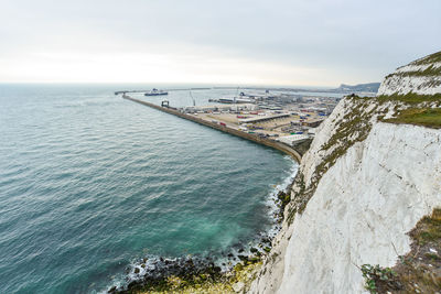 High angle view of beach against sky