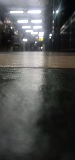 Surface level of wet road in rainy season