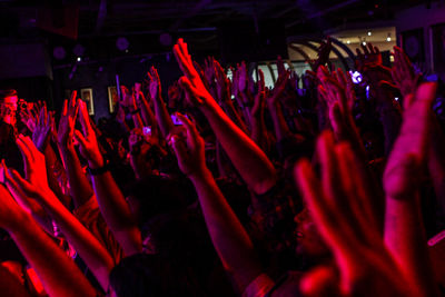 Group of people at music concert