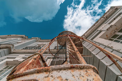 Low angle view of old building against sky