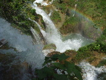 Scenic view of waterfall