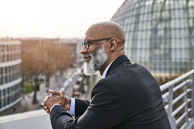 Portrait of a mature businessman on the move