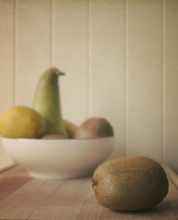 Close-up of fruits on table