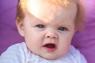 Close-up portrait of cute baby