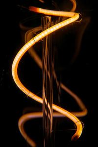 Close-up of light trails at night