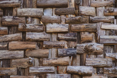 Full frame shot of logs