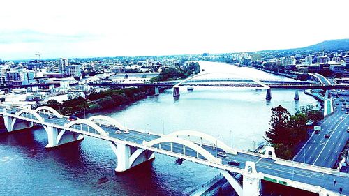 Bridge over river in city