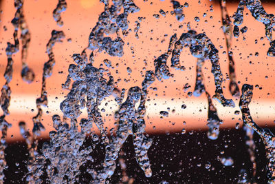 Full frame shot of water drops on wall