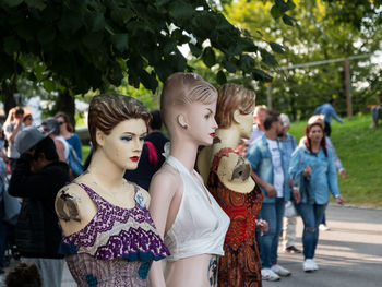 Group of people against blurred background