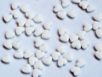 High angle view of stones on table