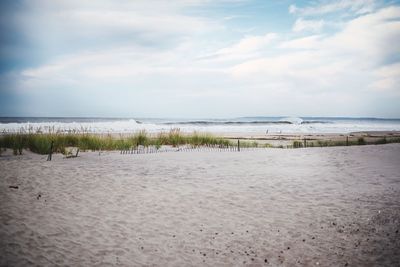 Scenic view of calm beach