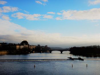 Scenic view of river against sky