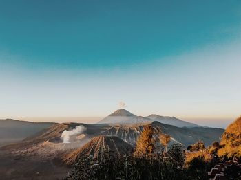 Panoramic view of landscape against clear sky