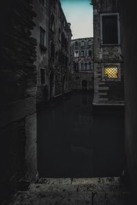 Old building in city at night