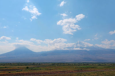 Scenic view of field against sky