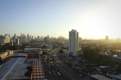 High angle view of city