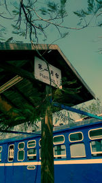 Low angle view of information sign