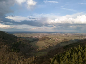 High angle view of landscape against sky