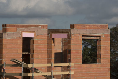 The shell construction of a new build single family house