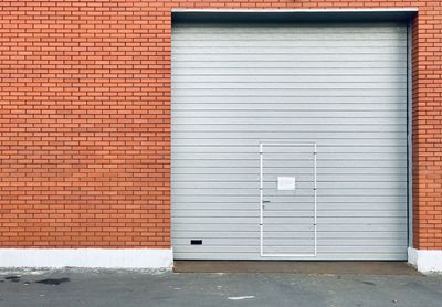 Closed door of building