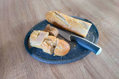 High angle view of food on table