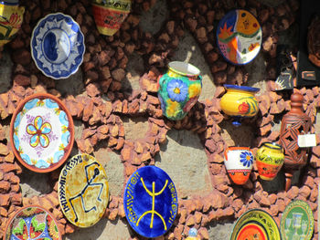High angle view of toys for sale in market