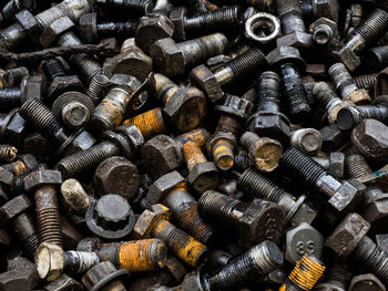 Close-up of rusted nut