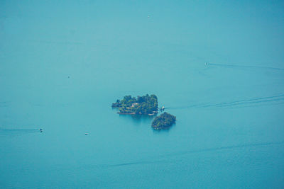 Close-up of the brissago islands in the lago maggiore lake, switzerland