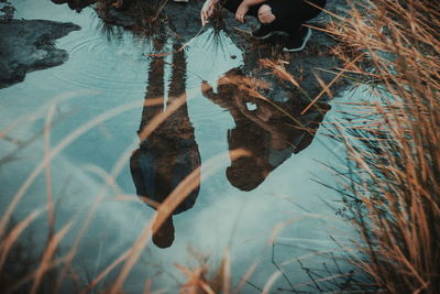 Low section of reflection in water