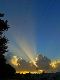 Low angle view of electricity pylon