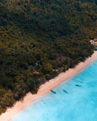 High angle view of beach