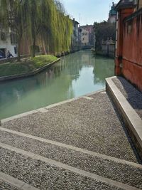 Reflection of buildings in river