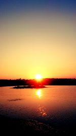 Scenic view of sunset over river