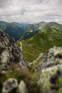 Scenic view of mountains against sky