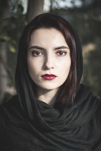 Close-up portrait of a beautiful young woman