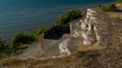 High angle view of old ruins