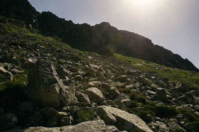 Scenic view of rocky mountains against sky
