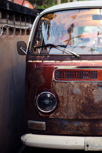 Close-up of old vehicle
