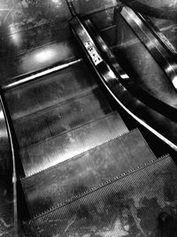 High angle view of escalator