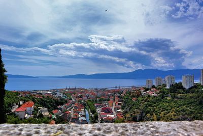 Scenic view of townscape against sky