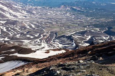 Aerial view of dramatic landscape